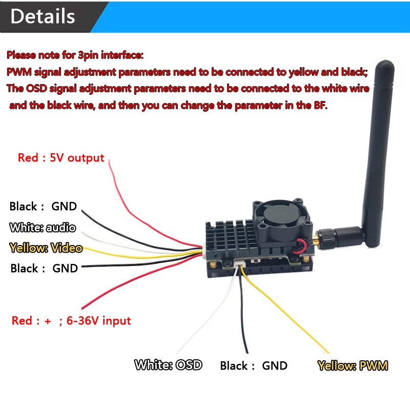 RXCRC 5.8GHz 48CH süper güç 20 - Fpv Drone Flight Controller incelemesi ve fiyatı
